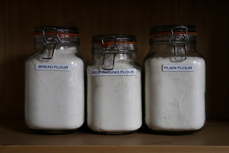 The best way to store flour is in a sealed container in a cool, dark, dry spot.