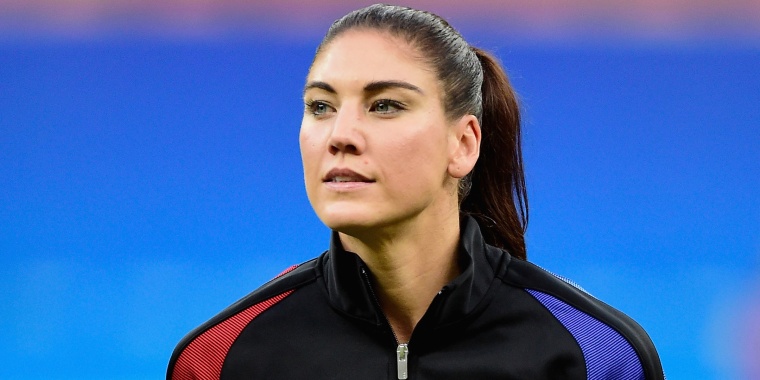 Hope Solo at a game against Colombia in the Women's Football First Round Group G of the Rio 2016 Olympic Games in Rio de Janeiro, Brazil, on Aug. 9, 2016.