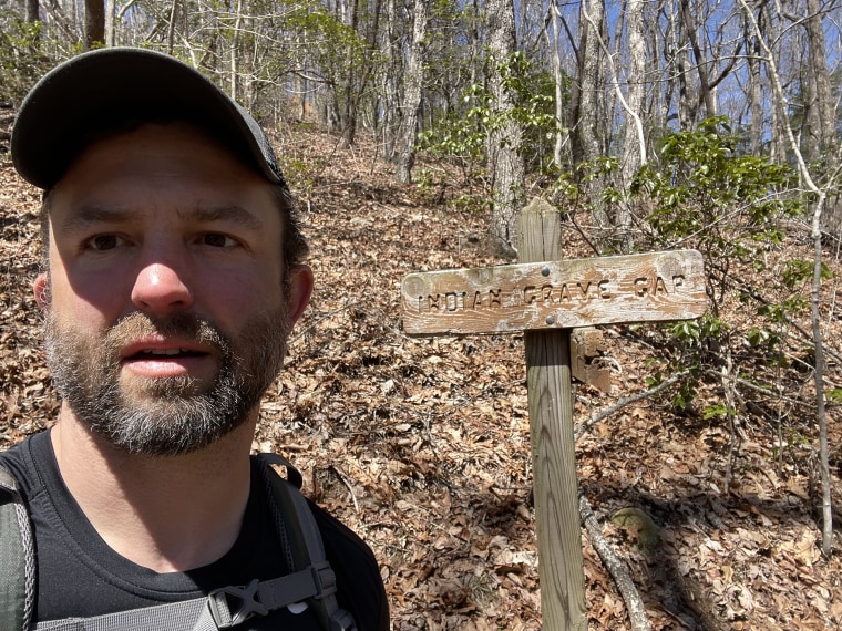 Nick Gough has been hiking about 70 miles a week since he started the Appalachian Trail, a trek he's doing to raise awareness and money for Huntington's disease.