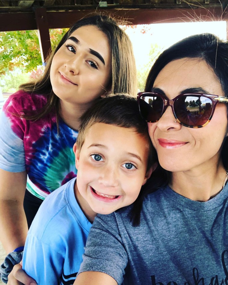 Candace Powell and her two children.