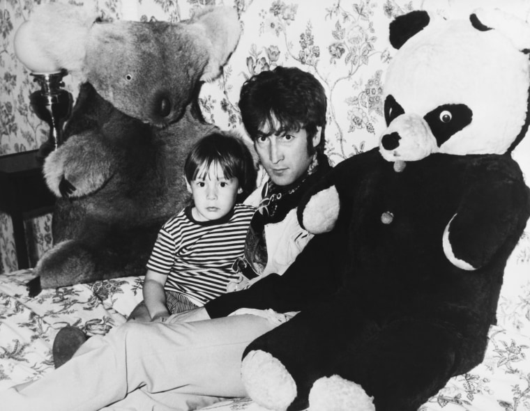 John Lennon and his son Julian in 1968.