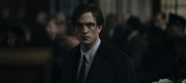 Robert Pattinson in character as Bruce Wayne.