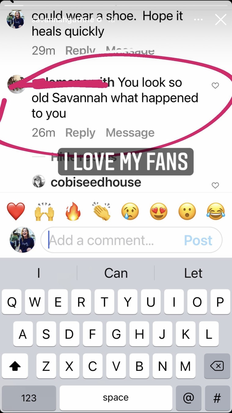 Savannah first addressed the comment with sarcasm. 