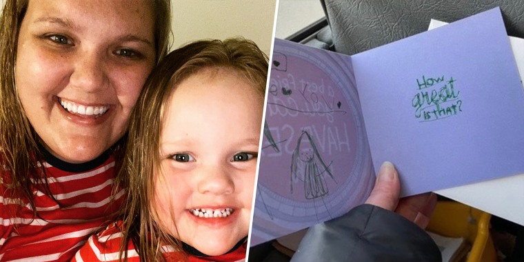 Ruby Williams wanted to make a card for her teacher, so she dug into her mom's desk to get started.