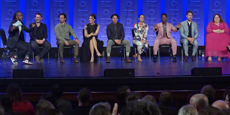 Scott Evans with the cast of This Is Us at PaleyFest LA 2022 presented by The Paley Center for Media, on April 2, 2022 in Hollywood, Calif.