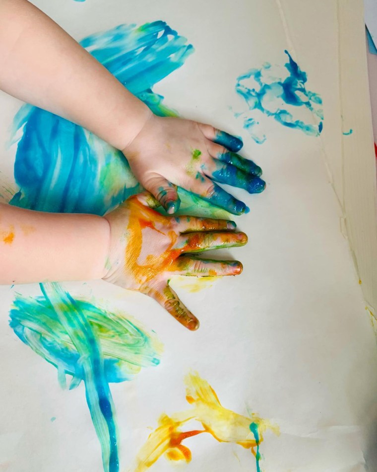 Sasha's daughter, finger painting. 