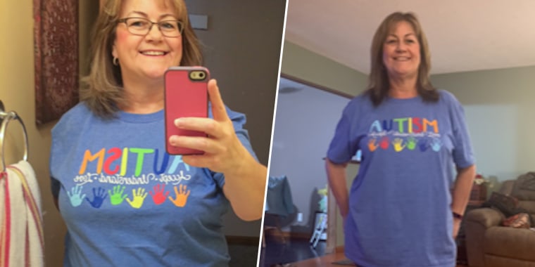 Taylor's son noticed her weight loss based on how loose this T-shirt looked on her.