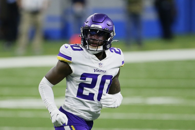 Minnesota Vikings cornerback Jeff Gladney in a game against the Detroit Lions in Detroit on Jan. 3, 2021. Gladney, who signed this offseason with the Arizona Cardinals, died in a car crash Monday in Dallas. He was 25. 