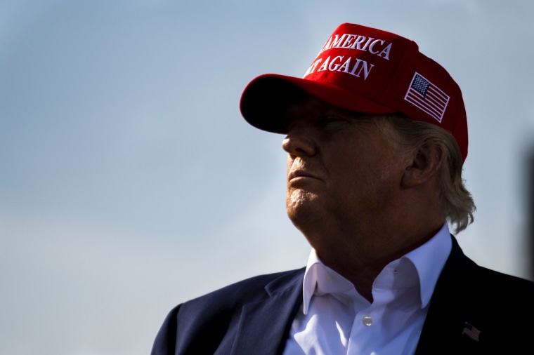 Former President Donald Trump attends a campaign rally for Nebraska Republican gubernatorial candidate Charles Herbster on May 1, 2022, in Greenwood, Neb.