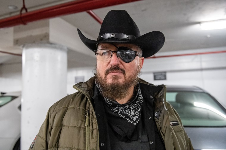 Stewart Rhodes in a parking garage on Jan. 5, 2021 in Washington, D.C.