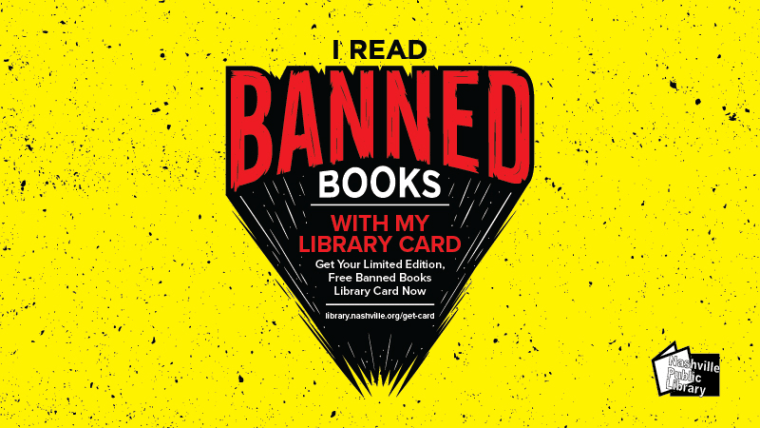 Limited edition 'Banned Books' library card from Nashville Public Library.
