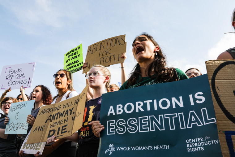 Pro-abortion rights supporters protest outside the Supreme Court on May 3, 2022.