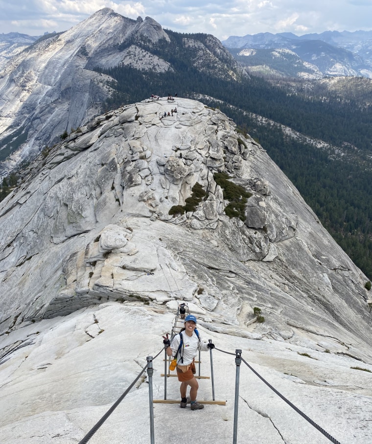 Christina Roh at Half Dome in Yosemite National Park (Ahwahnechee Land).