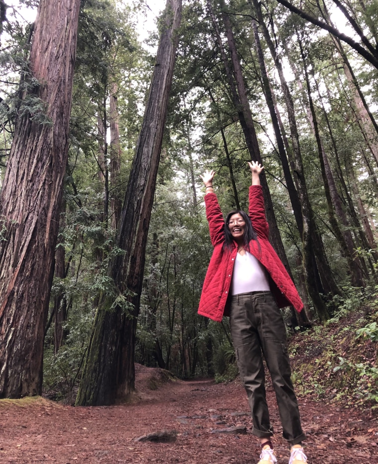Christina Roh in Montgomery Woods State Natural Reserve in Mendocino County (Pomo Land).