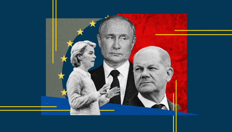 Ursula von der Leyen, the head of the European Commission, Russian President Vladimir Putin and German Chancellor Olaf Scholz are key players in policies around Europe's dependence on Russia oil. 