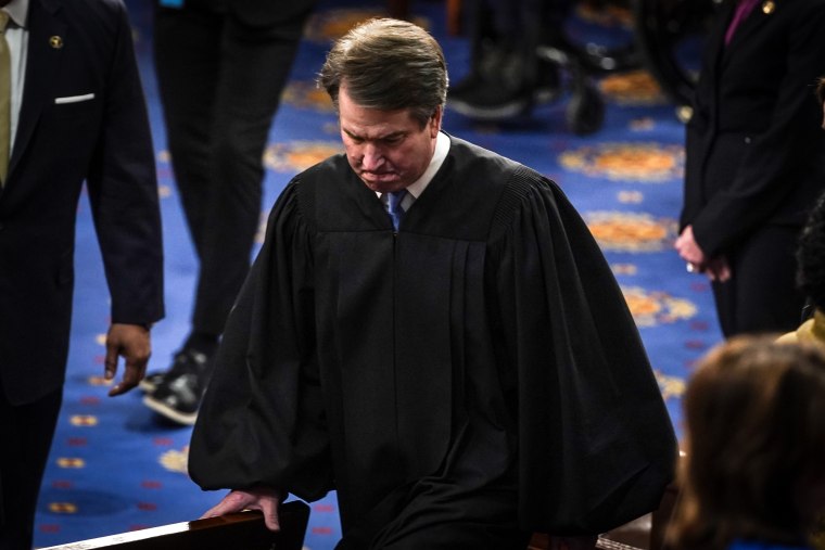 Brett Kavanaugh, associate justice of the U.S. Supreme Court, is seen before U.S. President Joe Biden delivers the State of the Union address during a joint session of Congress in the U.S. Capitol’s House Chamber on March 1, 2022.