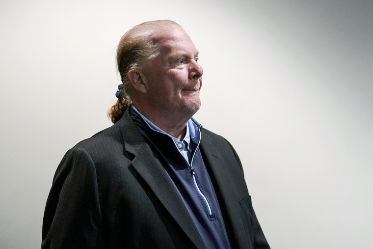 Celebrity chef Mario Batali arrives at Boston Municipal Court for the first day his trial on May 9, 2022, in Boston.