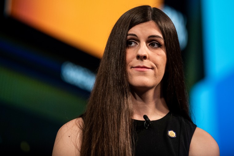 Virginia House Delegate Danica Roem listens during the Bloomberg Business of Equality conference in New York on May 8, 2018.
