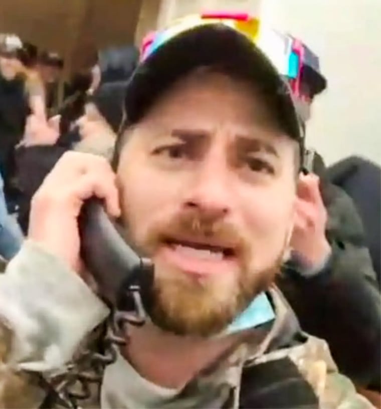 Anthime Joseph Gionet, known online as Baked Alaska, at the Capitol on Jan. 6, 2021.