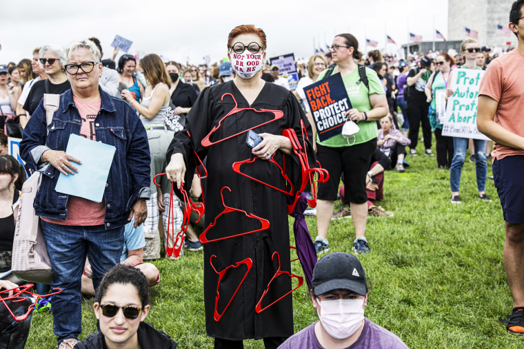 Abortion rights demonstrators and advocates attend the ‘Bans Off Our Bodies’ rally on the National Mall in Washington on May 14, 2022.