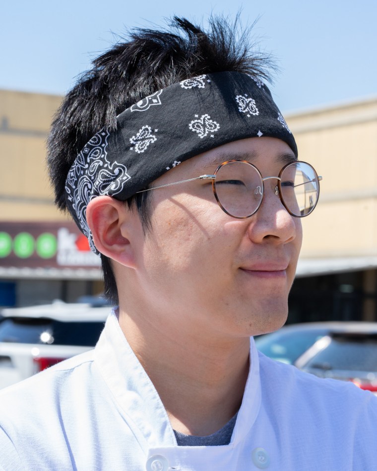 Tom Ye is a cook in his 20s at a nearby restaurant at Asiana Plaza.