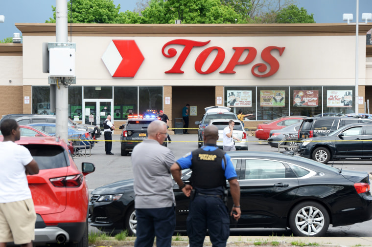 Buffalo Police on scene of the shooting at Tops Friendly Market