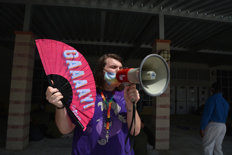 CJ Walden at “GSA’s #GayIsOkay Rally on March 1st.