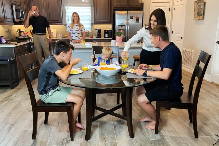 Roaya and Tony Tyson said the three-bedroom home was quiet until they welcomed Ukrainian refugees Yuliia Venhlinska and Serhii Donet and their two children, Max, 11, and Mark, 3, from Ukraine.