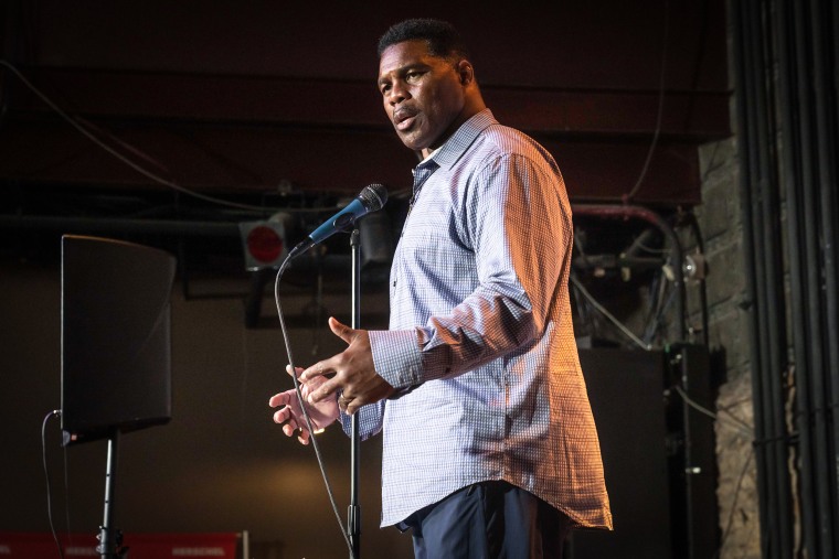 Heisman Trophy winner and Republican candidate for Senate Herschel Walker speaks at a rally on May 23, 2022 in Athens, Ga.