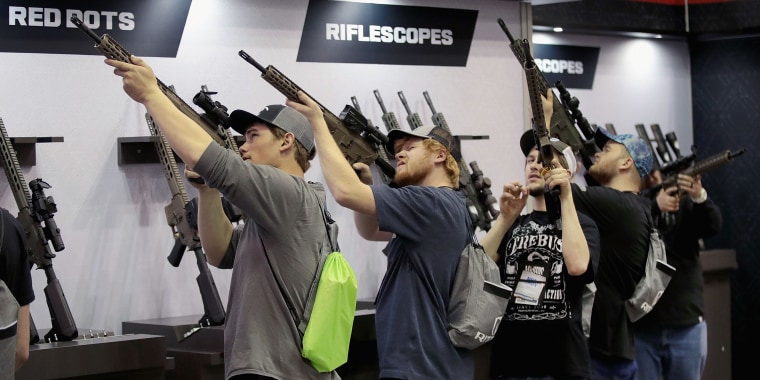 Image: Gun Enthusiasts Attend NRA Annual Meeting In Indianapolis