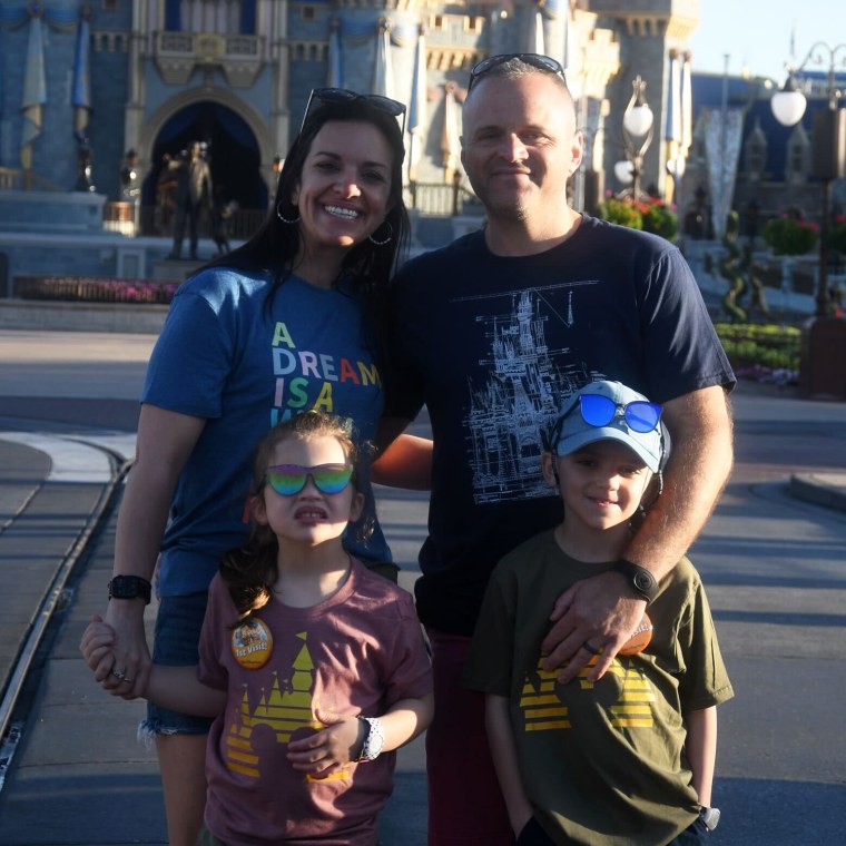 Amy Farrior with her husband and their two kids.