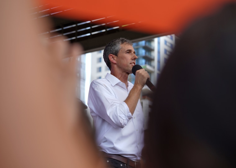 Beto O'Rourke speaks to protesters Friday. 
