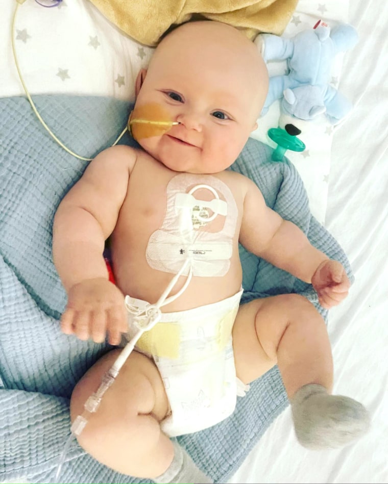 Treatment for cancer can be tough for anyone and Callahan, 1, experienced some of the same side effects that children and adults have. When he was on steroids he looked like the 'Michelin Man' because he was so puffy. Then he struggled to gain weight. 