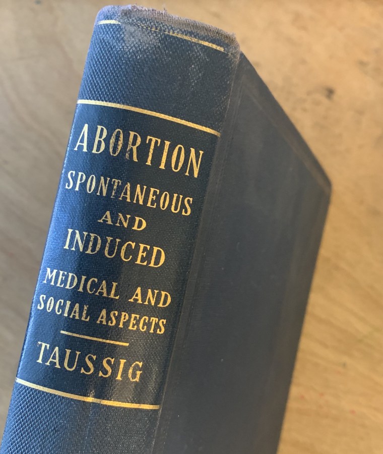 A picture of one of the books Anne's grandfather wrote on abortion care.