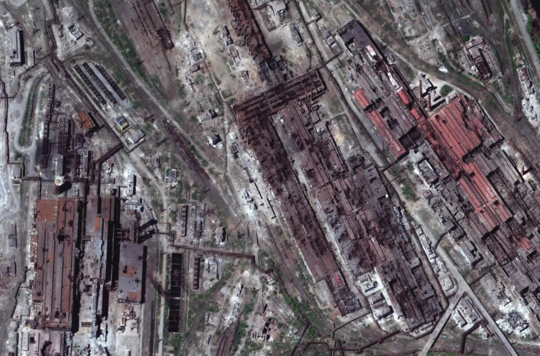 Satellite imagery shows destruction in southern Ukraine.