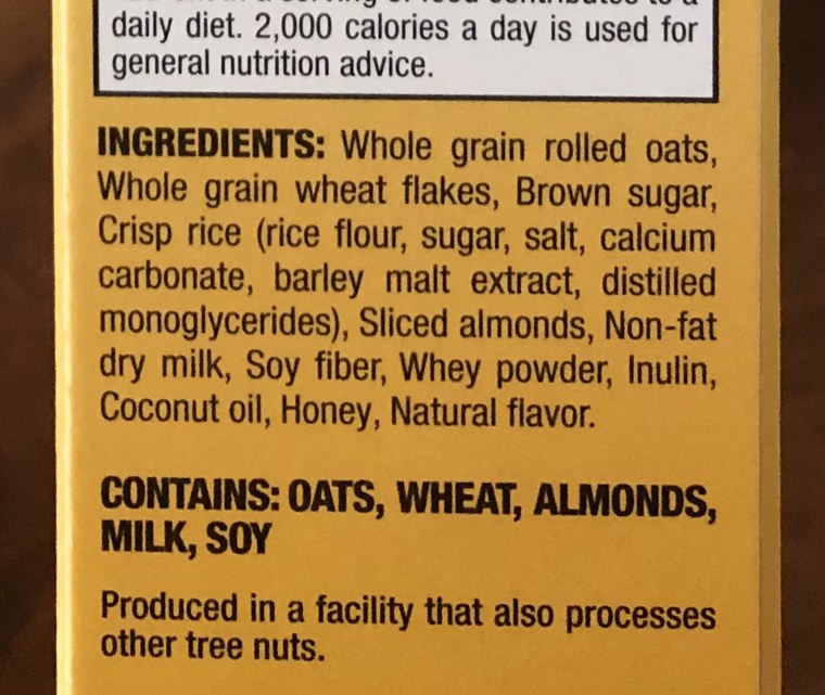 Tropicana crunch is made from rolled oats, wheat flakes, crispy rice and almonds.