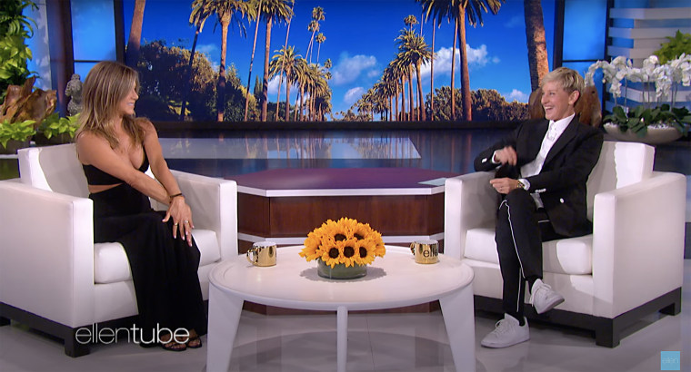 Aniston and DeGeneres shared memories and laughs on the final episode of "The Ellen DeGeneres Show."
