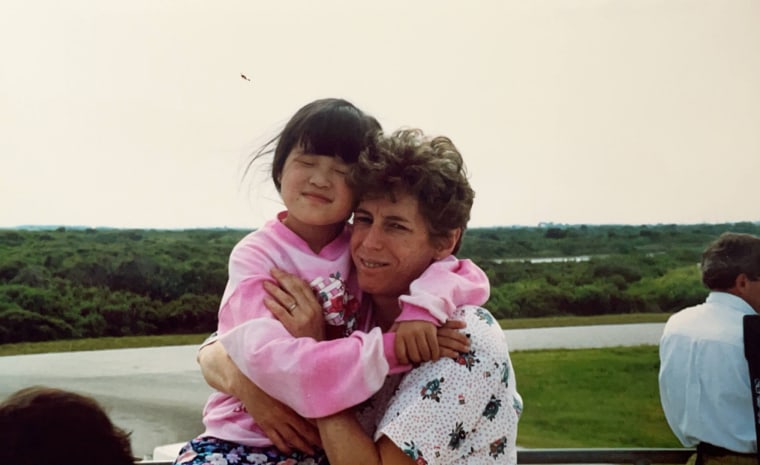 The author with her mother as a child.