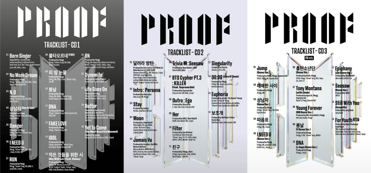 BTS Release Tracklist for Three-Disc 'Proof' Album