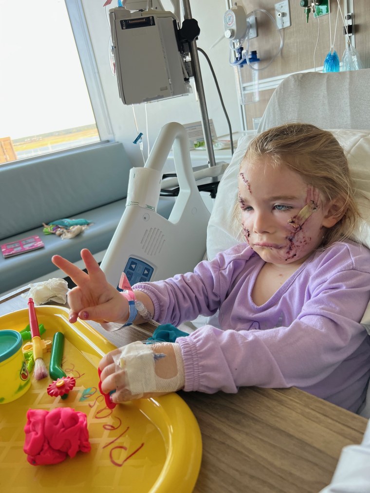 Lainey in the hospital shortly after the attack.