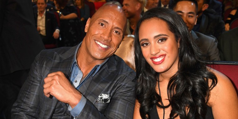 The Rock and his daughter Simone at the People's Choice Awards in Los Angeles on Jan. 18, 2017 in Los Angeles.
