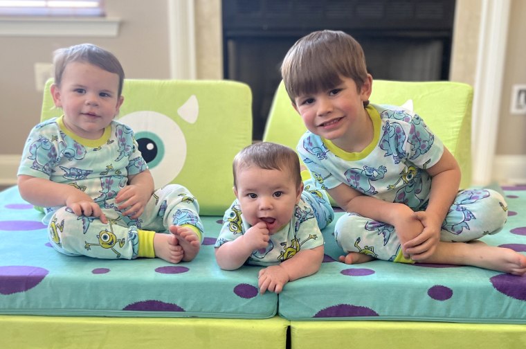 Taylor Beichler, far left, and Jax Beichler, center, both rely on a special formula as treatment for their PKU. They are pictured here with their older brother, Carson, far right.