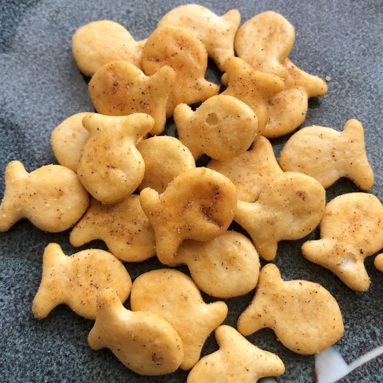 Old Bay Goldfish crackers look pretty happy to be here.
