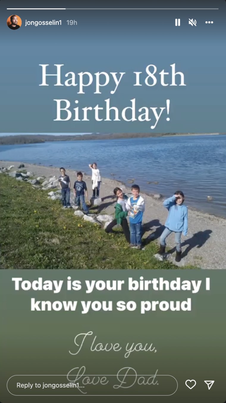 Jon Gosselin's social media message for his kids on their 18th birthday.