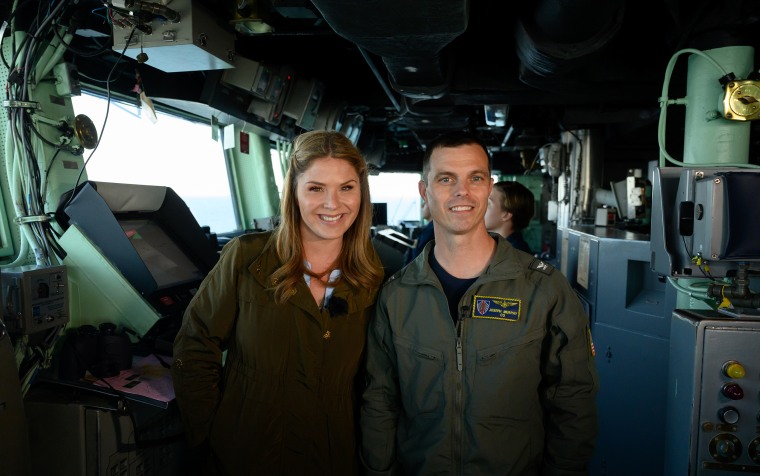 Jenna with Capt. Joseph Murphy, the ship's commanding officer.