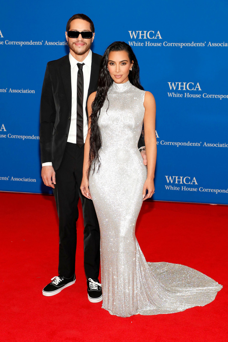 Pete Davidson and Kim Kardashian attend the 2022 White House Correspondents' Association Dinner at Washington Hilton on April 30, 2022 in Washington, DC.