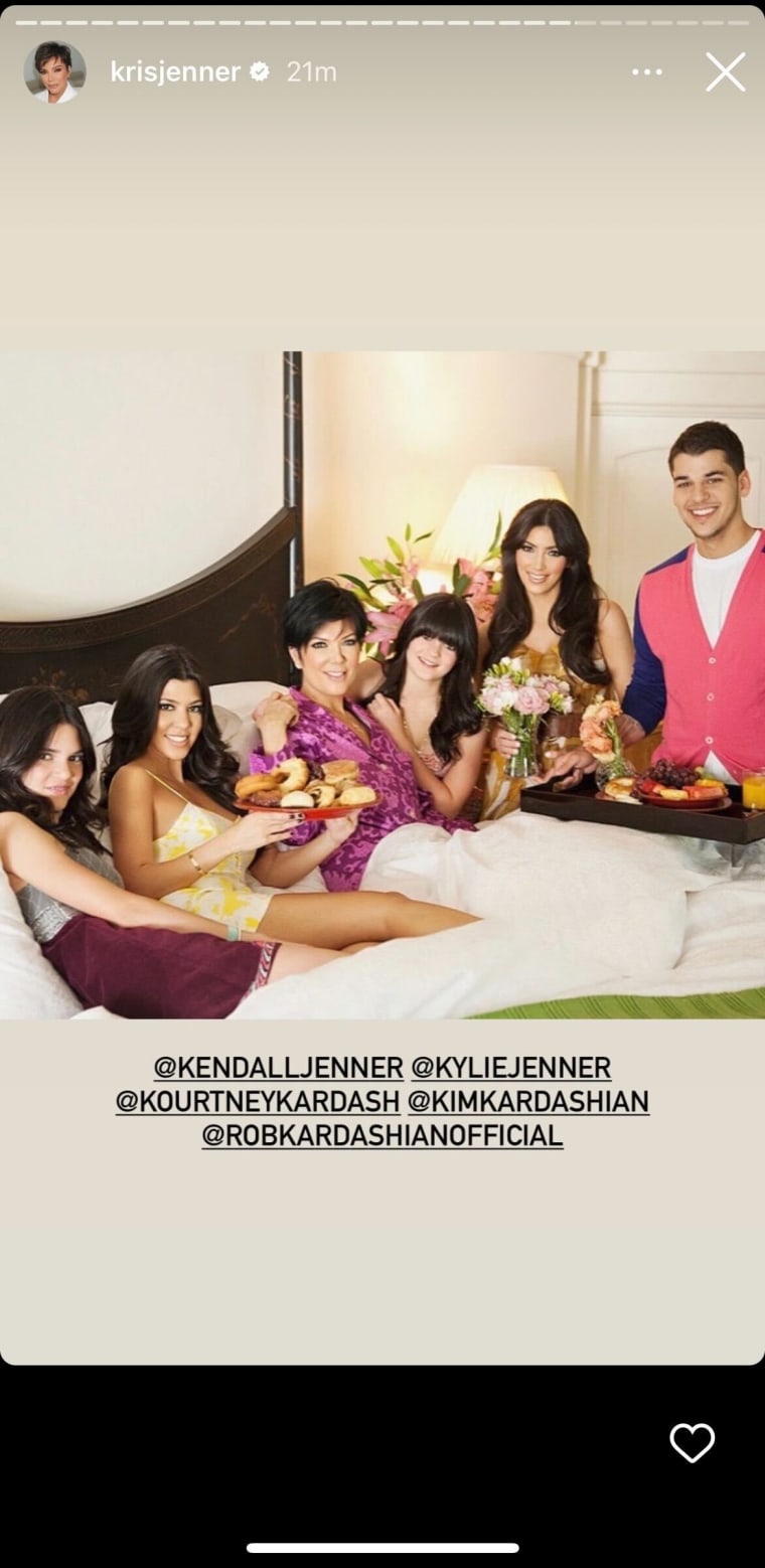 One photo showed the family serving their matriarch breakfast in bed.