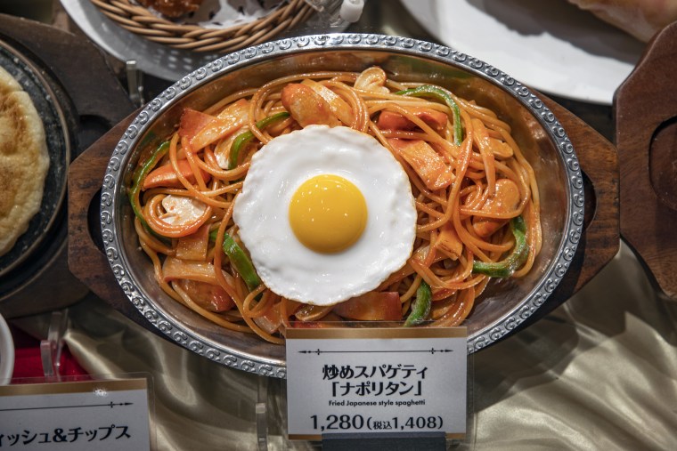 Naporitan or Napolitan,  Japanese Yōshoku, fried spaghetti, food model