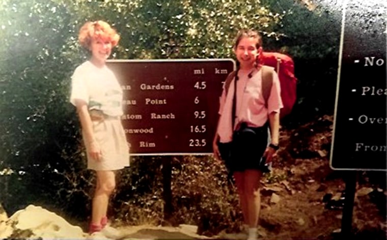 Mother and daughter explore the Grand Canyon in 1989.