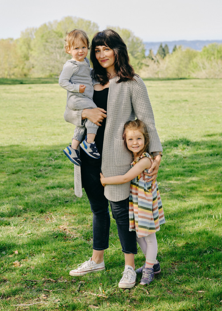 Holly Alexander, pictured with her two children.